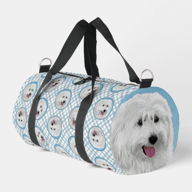 Polnisches Lowland Sheepdog Malerei Original Hunde Duffle Bag (Linke Seite)