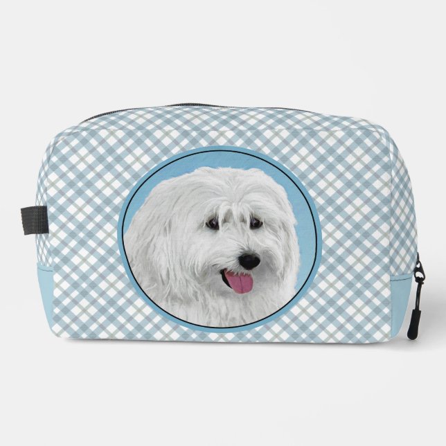 Polnisches Lowland Sheepdog Malerei Original Hunde Waschbeutel (Vorderseite)