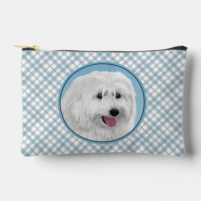 Polnisches Lowland Sheepdog Malerei Original Hunde Zubehörtasche (Vorderseite)