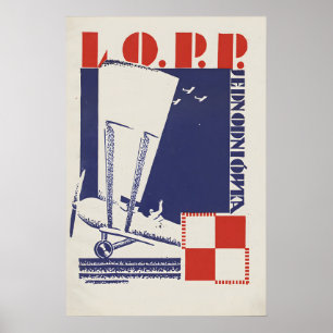 Polnisches Luftwaffenplakat LOPP Organisation für Poster
