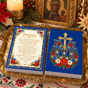 Polnisches Memorare-Gebet Weihnachten Marianisches Karte