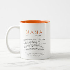 Polnisches Mum-Geschenk - MAMA Definition Orange Zweifarbige Tasse