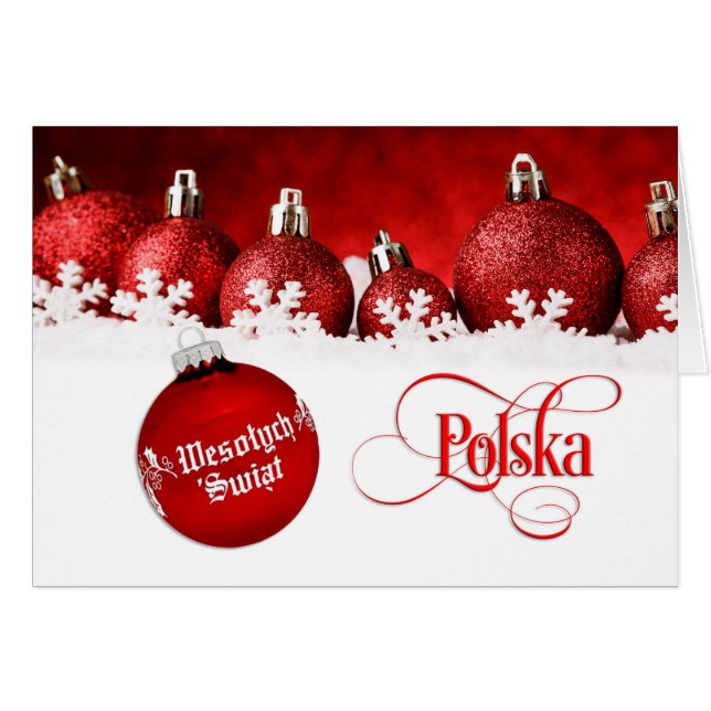 Polnisches/Polski - frohe Weihnachten/Wesołych (Vorderseite (Horizontal))