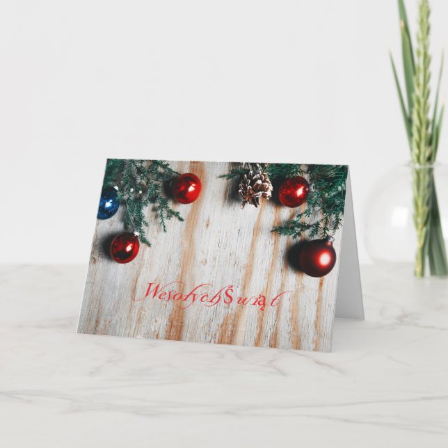 Polnisches/Polski - frohe Weihnachten/Wesołych Feiertagskarte (Vorderseite)