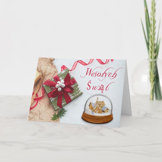 Polnisches/Polski - frohe Weihnachten/Wesołych Feiertagskarte (Vorderseite)