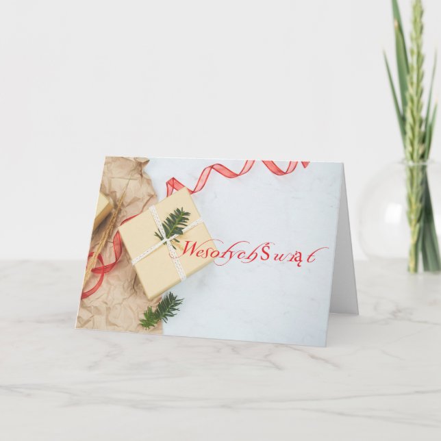 Polnisches/Polski - frohe Weihnachten/Wesołych Feiertagskarte (Vorderseite)