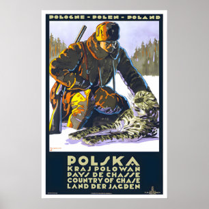 Polnisches Reiseplakat Polen Jagd Reise Kunst Poster