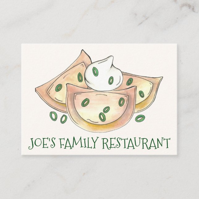 Polnisches Restaurant Diner Dumplings Pierogies Fo Visitenkarte (Vorderseite)
