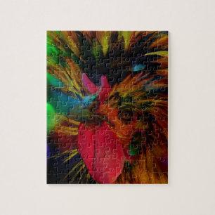 Polnisches Rooster und Herz Bokeh Puzzle