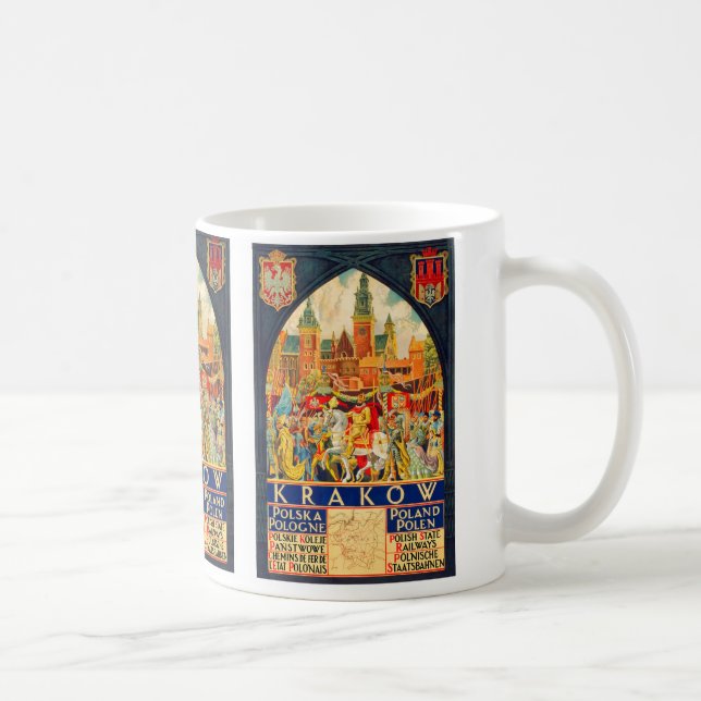 Polnisches Vintages Reise-Plakat Kaffeetasse (Rechts)