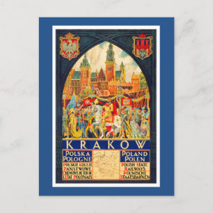 Polnisches Vintages Reise-Plakat Postkarte