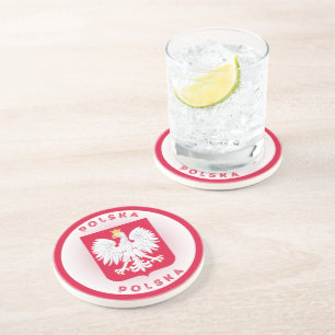 Polnisches Wappen Kreisform  Getränkeuntersetzer
