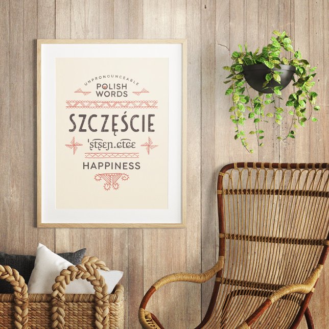 Polnisches Words Happiness Poster (Von Creator hochgeladen)