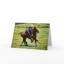 Polo Action Polo Pferd Reiter Kunst Notizkarte