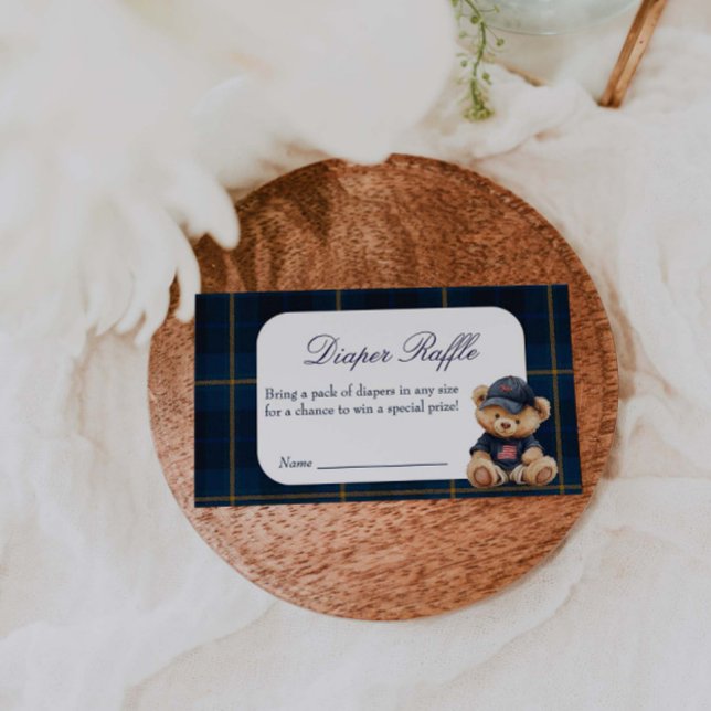 Polo Bear Baby Shower Diaper Raffle Begleitkarte (Von Creator hochgeladen)