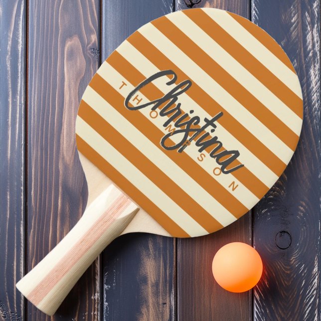 Polo Burnt Honey Painted Name Mitte des Jahrhunder Tischtennis Schläger (Von Creator hochgeladen)