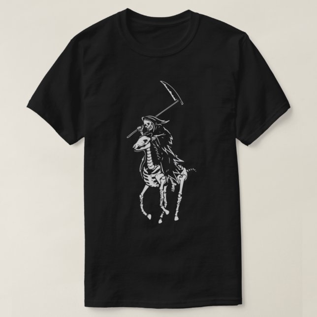 Polo Grim Sensenmann Vintag Death T - Shirt (Design vorne)