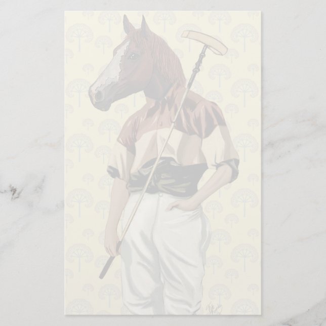 Polo Horse Portrait Briefpapier (Vorderseite)