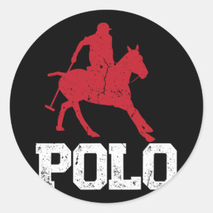 Polo Players Reiten Reiten Reitsport Runder Aufkleber