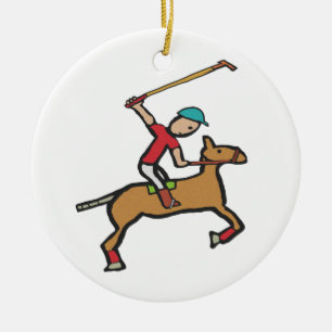 Polo Playing Reiter Keramik Ornament