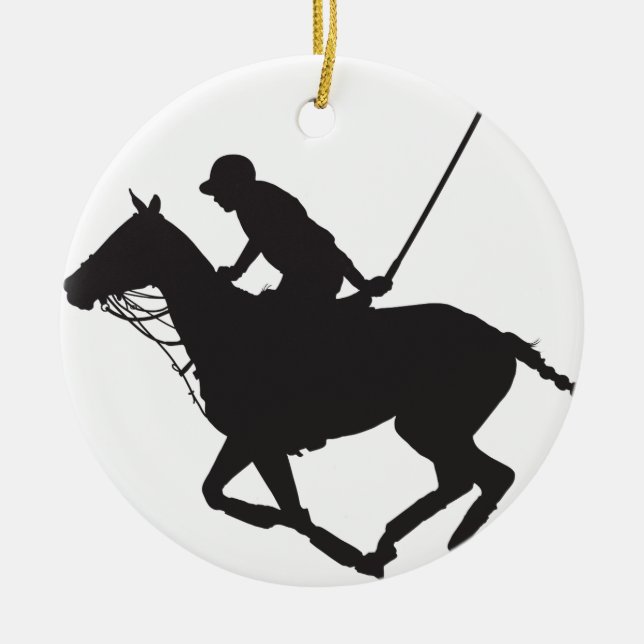 Polo-Pony-Silhouette Keramik Ornament (Vorne)