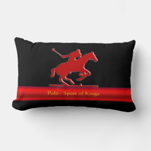 Polo Pony und Rider in roter Chrom-Optik Lendenkissen