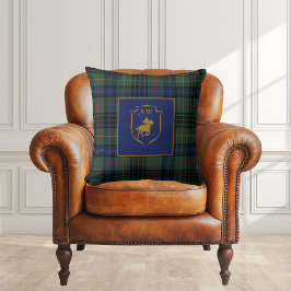 Polo Reit Monogramm Klassisch Tartan Kariert Kissen