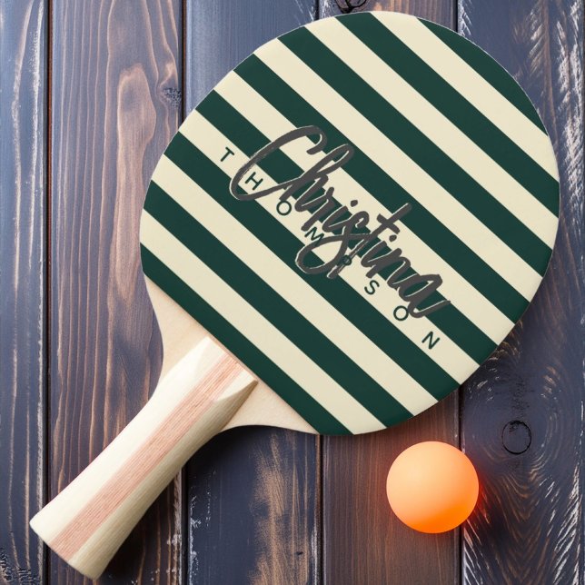 Polo Sage Green Painted Name Mitte des Jahrhundert Tischtennis Schläger (Von Creator hochgeladen)