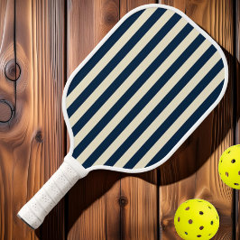 Polo-Streifen aus dem Mittelalter, tiefblaues Meer Pickleball Schläger