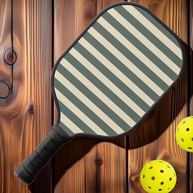 Polo-Streifen aus dem Mittelalter Warm Grau Pickleball Schläger (Von Creator hochgeladen)