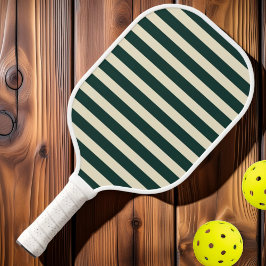 Polo-Streifen aus der Mitte des Jahrhunderts grün Pickleball Schläger