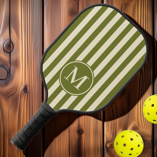 Polo-Streifen-Monogramm aus der Mitte des Jahrhund Pickleball Schläger (Von Creator hochgeladen)