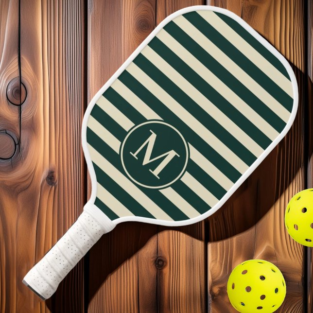 Polo-Streifen-Monogramm aus der Mitte des Jahrhund Pickleball Schläger (Von Creator hochgeladen)