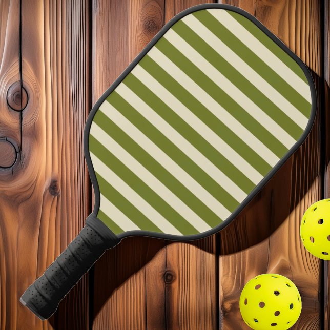 Polo-Streifen Willow Green Mitte des Jahrhunderts Pickleball Schläger (Von Creator hochgeladen)