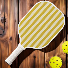 Polo-Striping Burnt Lemon Mitte des Jahrhunderts Pickleball Schläger