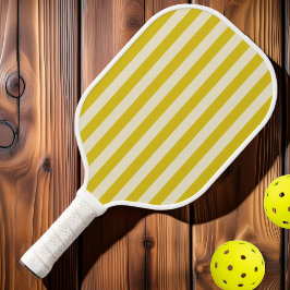 Polo-Striping Dunkler Lemon Mitte des Jahrhunderts Pickleball Schläger