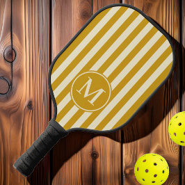 Polo-Striping Golden Ochre Monogramm aus dem Mitte Pickleball Schläger