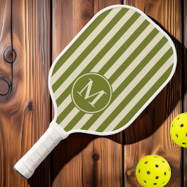 Polo-Striping Willow Green Monogram aus der Mitte  Pickleball Schläger