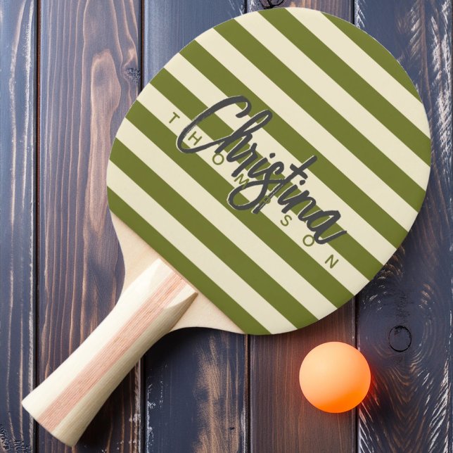 Polo Sweet Olive Painted Name Mitte des Jahrhunder Tischtennis Schläger (Von Creator hochgeladen)