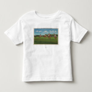 Polo-Szene mit Spielern und Pferden auf Rasen Kleinkind T-shirt