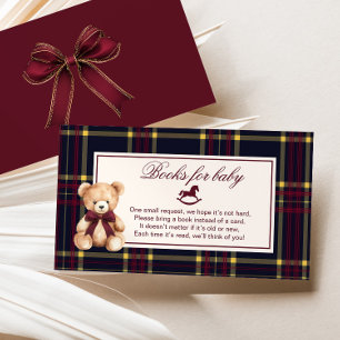 Polo Teddy Bear Burgundy Bow Kariert Books for bab Begleitkarte