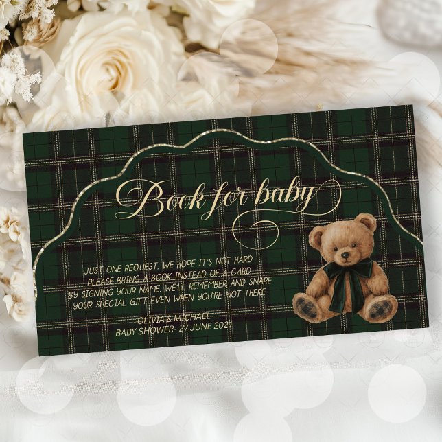 Polo Teddy Bear Classic Baby Shower book for baby Begleitkarte (polo teddy bear, classic baby shower, book for baby, baby shower guest book, vintage baby shower, ra)
