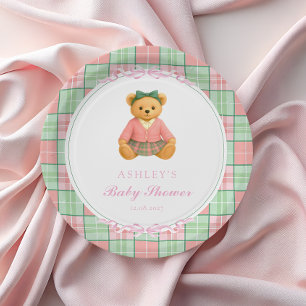Polo Teddy Bear Girl Bear Baby Shower Pappteller