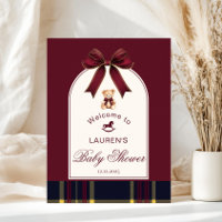Polo Teddy Bear Wine Red Bow Preppy Willkommen