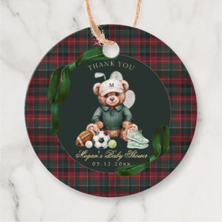 Polo-Teddybär-Junge-Baby-Party Geschenkanhänger
