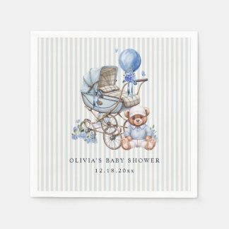 Polo-Teddybär | Stroller Junge Baby Shower Serviette