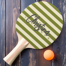 Polo Willow Green Painted Name Mitte des Jahrhunde Tischtennis Schläger