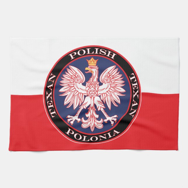 Polonia Round Polish Texan Geschirrtuch (Horizontal)