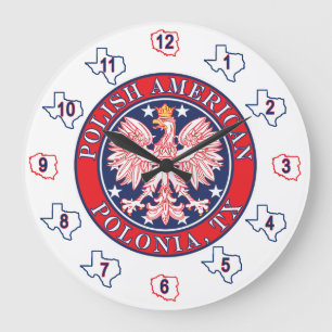 Polonia Texas Polnischer Adler Große Wanduhr
