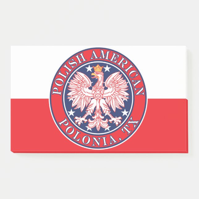 Polonia Texas Polnischer Adler Post-it Klebezettel (Vorderseite)